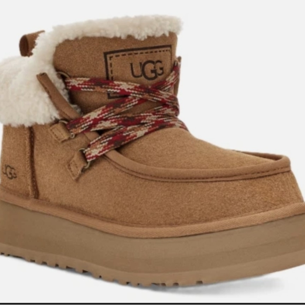 UGG Funkarra Cabin Cuff Chestnut Lace-up Boot Bootie Women's